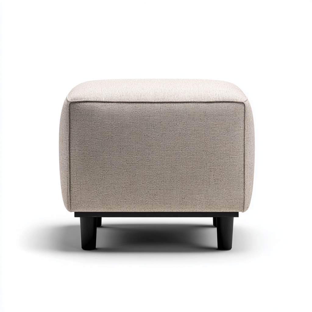 Pouf - tessuto - 45x45x40 cm - beige-nero - stile minimalista- Havengetyard