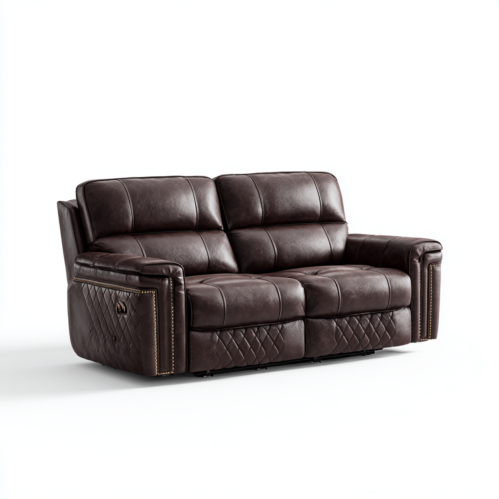 Divano 2 posti in pelle 160x90x85 cm - marrone scuro - design elegante- Havengetyard