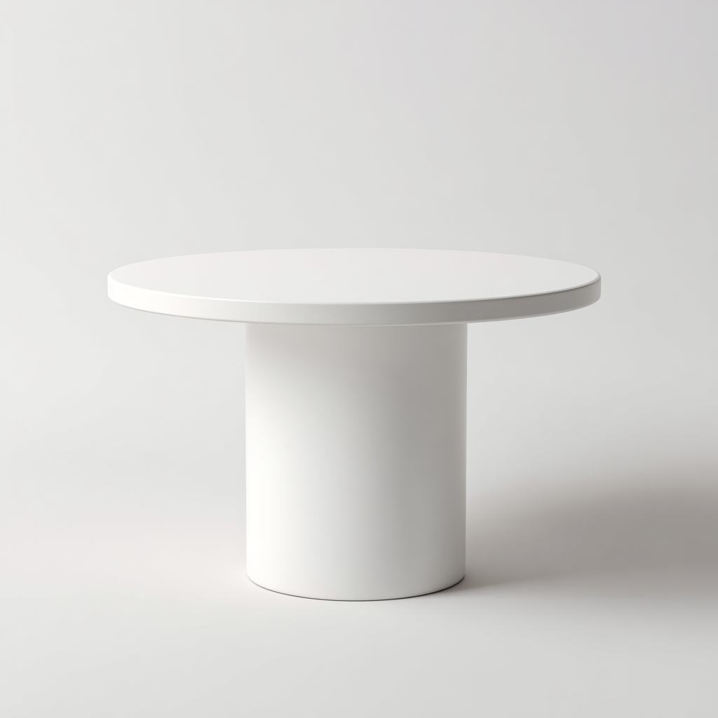 Tavolo da pranzo - piano rotondo e base centrale - 120x120x75 cm - bianco - design moderno per sala da pranzo- Havengetyard