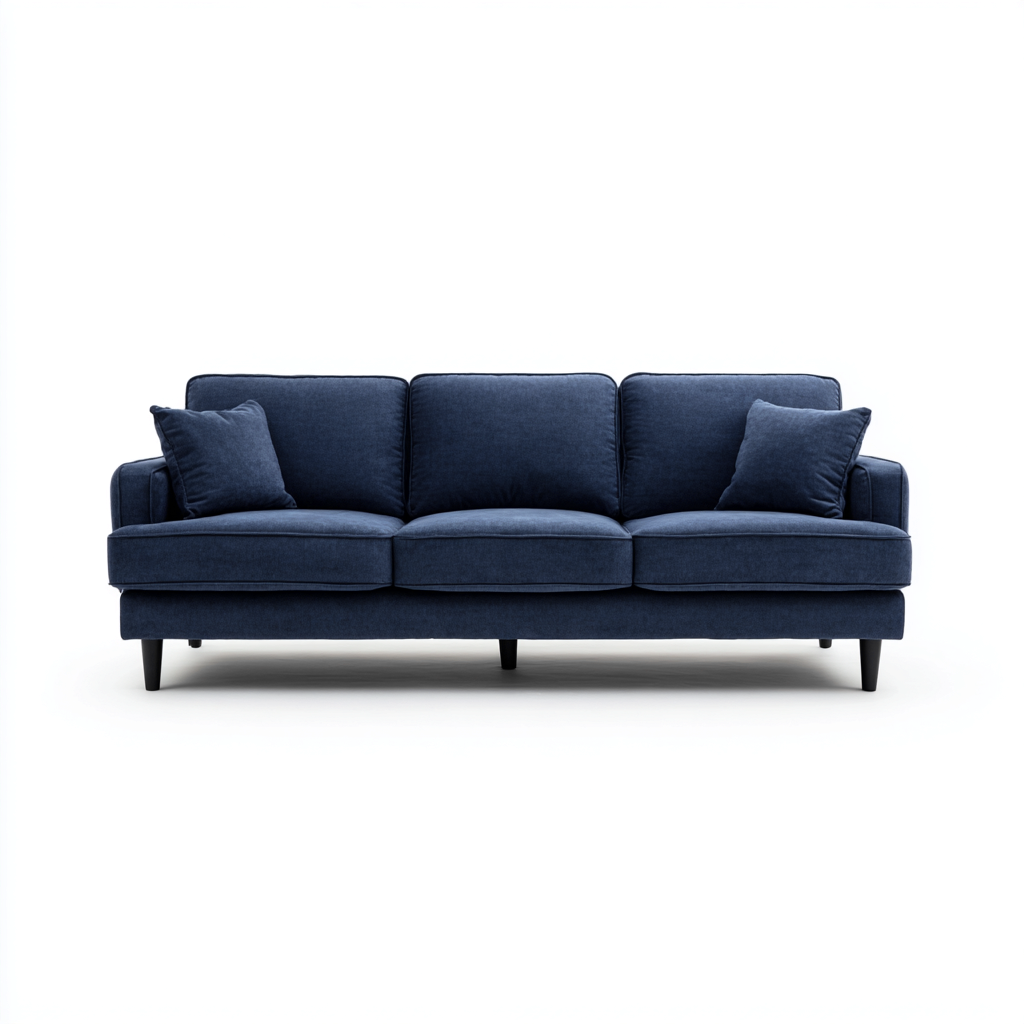 Divani a 3 posti-tessuto-220x92x82cm-blu navy-stile minimalista- Havengetyard