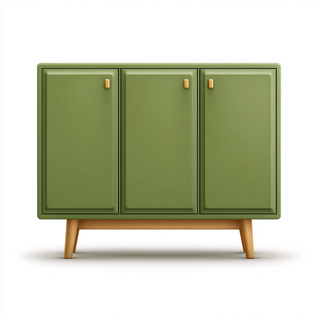 Credenza in legno 120x40x80 cm verde per soggiorno - design moderno- Havengetyard