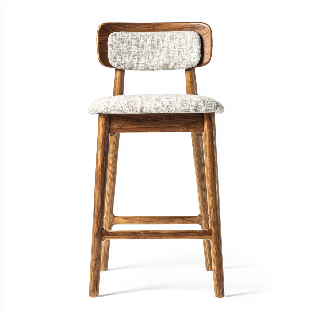 Sgabello da bar in legno imbottito per sala da pranzo 42x45x95 cm - marrone - bianco - design moderno- Havengetyard