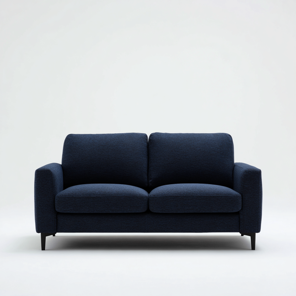 Divano a due posti-tessuto-legno-188x90x84 cm-blu scuro-stile moderno- Havengetyard