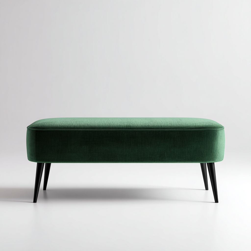 Panca per letto imbottita-velluto-118x42x46 cm-Verde scuro-stile moderno- Havengetyard