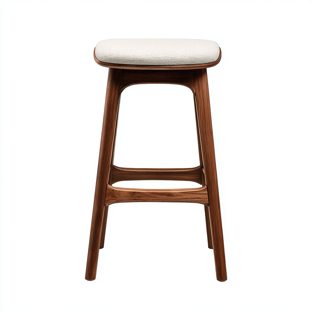 Sgabello da bar in legno imbottito per sala da pranzo 40x40x75 cm - marrone - bianco - design nordico- Havengetyard