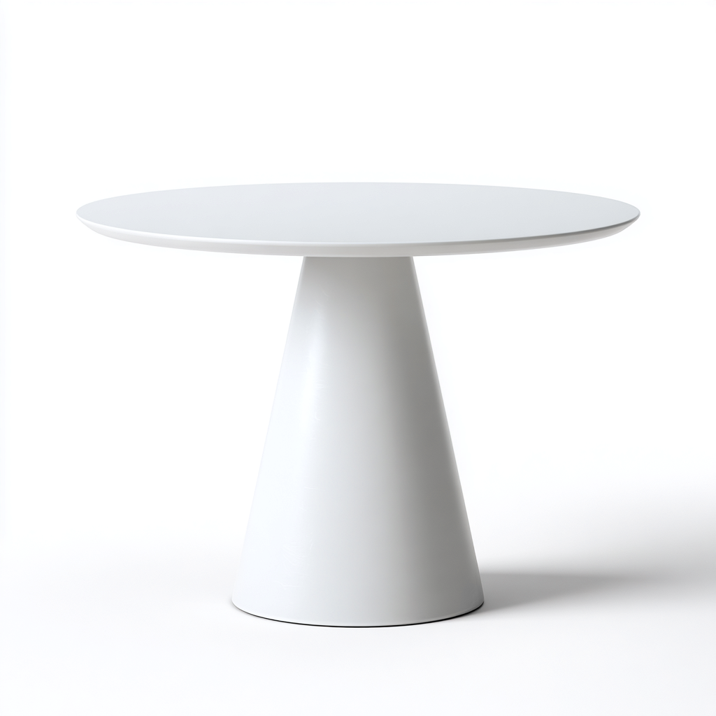 Tavolo da pranzo rotondo in materiale composito per sala da pranzo 120x120x75 cm - bianco - design moderno- Havengetyard