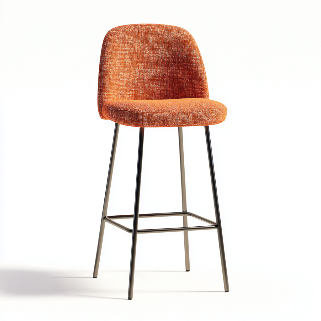 Sgabello da bar imbottito per sala da pranzo 46x50x90 cm - arancione - design contemporaneo- Havengetyard