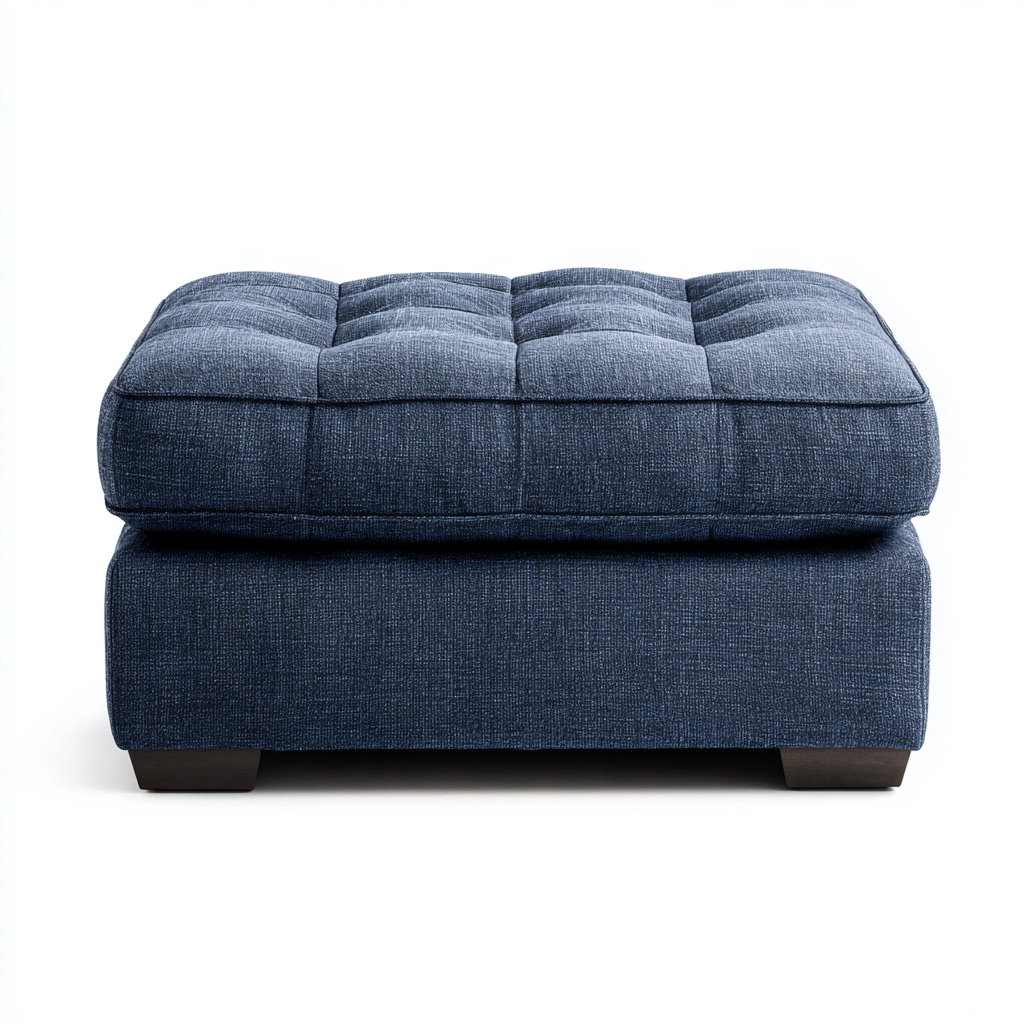 Pouf - tessuto - 80x60x40 cm - blu - stile moderno- Havengetyard