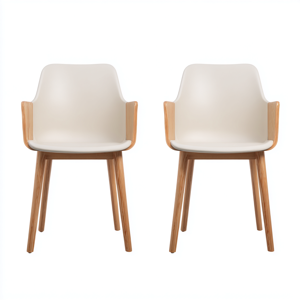 Set di sedie da giardino in legno e plastica 2 pezzi 58x55x80 cm - bianco - design moderno da esterno- Havengetyard