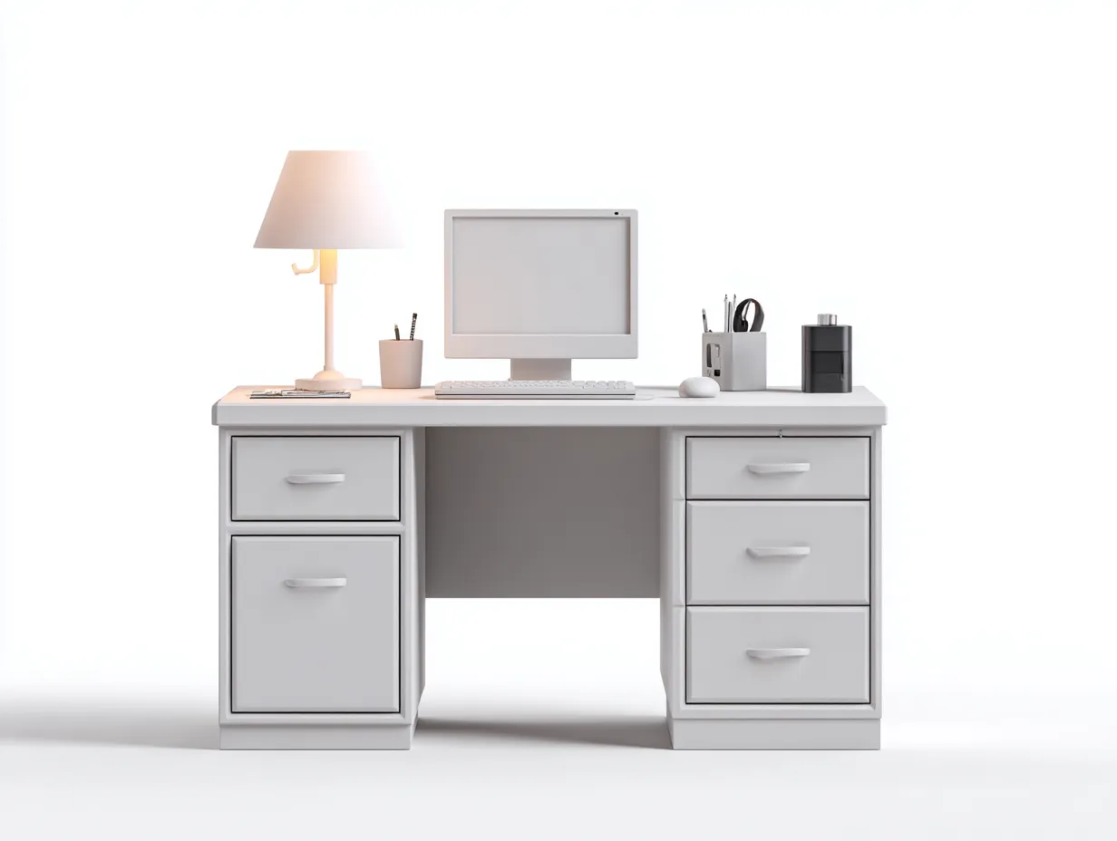 Schreibtisch-Holzwerkstoff-138x60x75 cm-Weiß-Moderner Stil-Casamypad