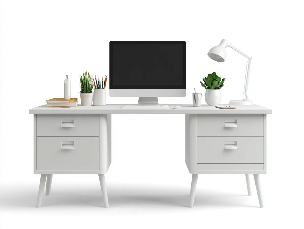 Schreibtisch-Holz-MDF-140 x 60 x 76 cm-Weiß-Skandinavisch-Casamypad