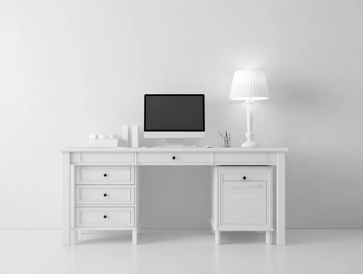 Schreibtisch-Holz-MDF-150 x 65 x 76 cm-Weiß-Klassisch Modern-Casamypad