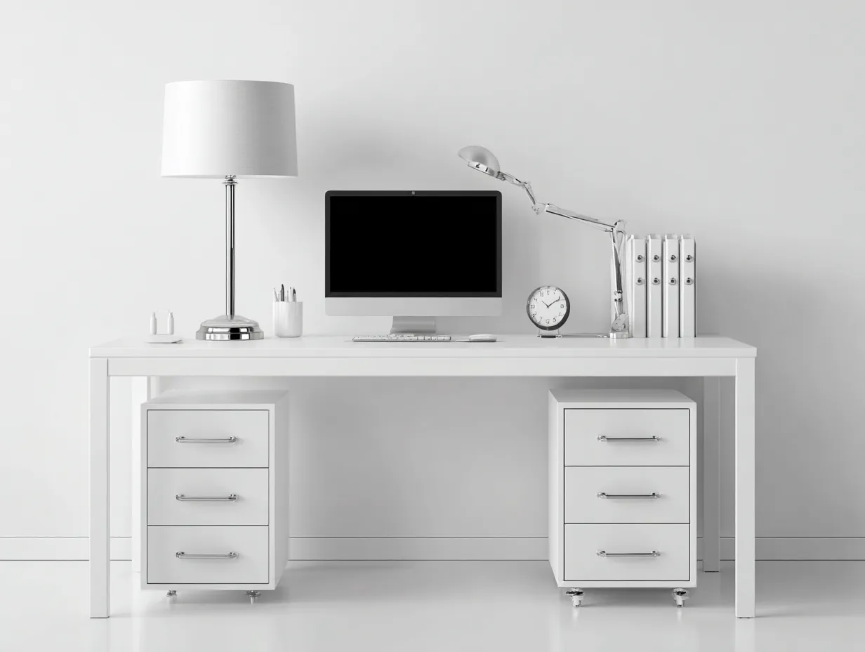 Schreibtisch-Holz-MDF-125 x 60 x 98 cm-Weiß-Natur-Modern Skandinavisch-Casamypad