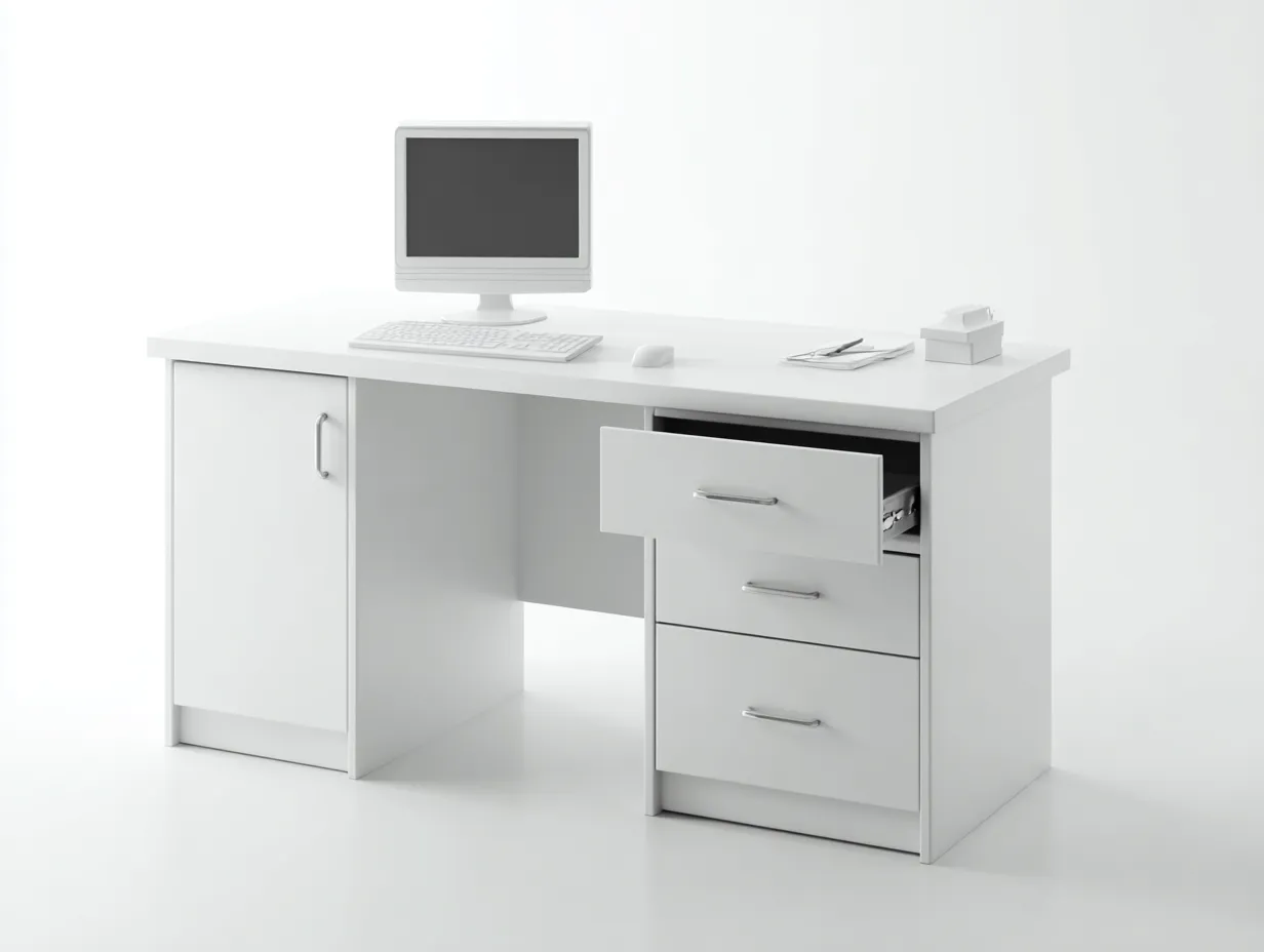 Schreibtisch-Holzwerkstoff-146x64x75 cm-Weiß-Moderner Stil-Casamypad