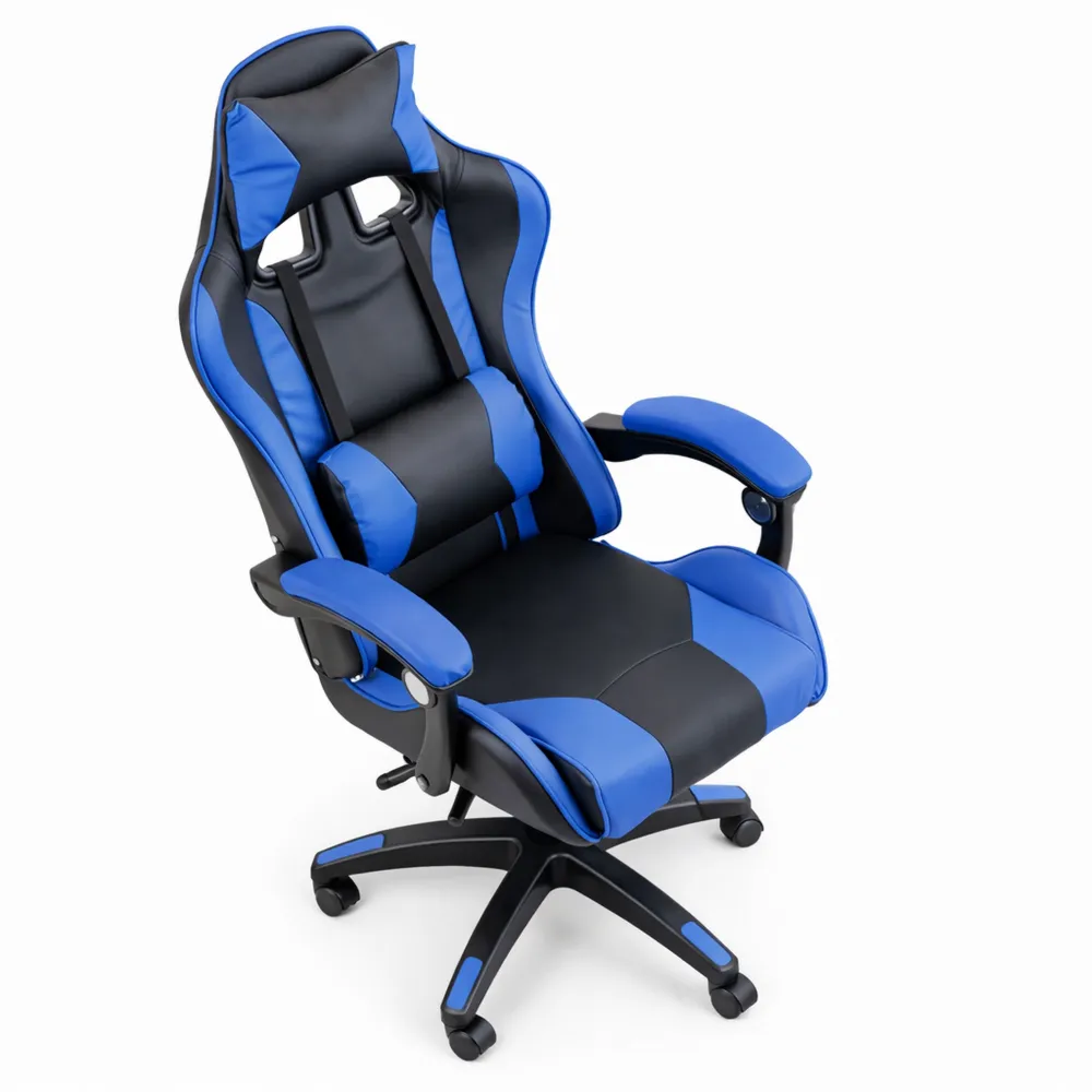 Chaise ergonomique de jeu avec soutien lombaire et appui-tête