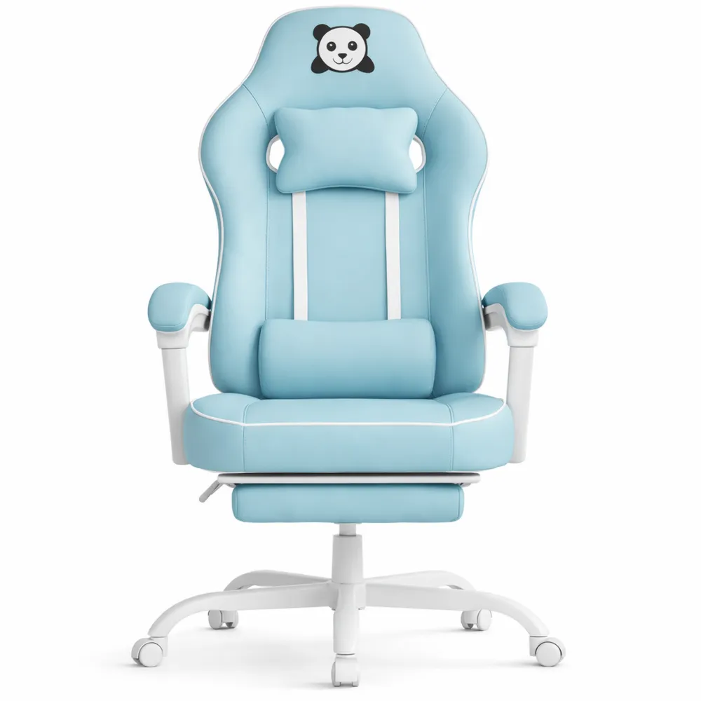 Chaise de Jeu Ergonomique avec Support Lombaire et Repose-Pieds