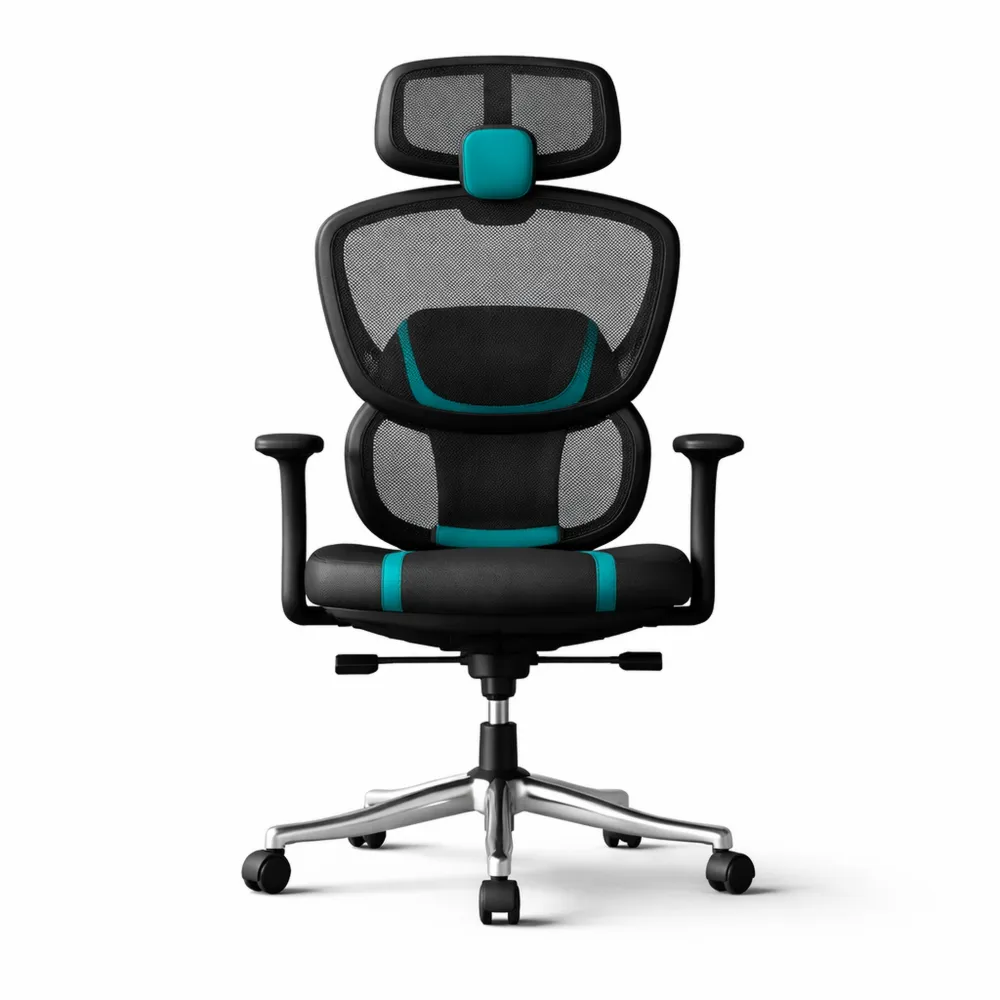 Chaise de Jeu Ergonomique avec Support Lombaire et Accoudoirs Réglables