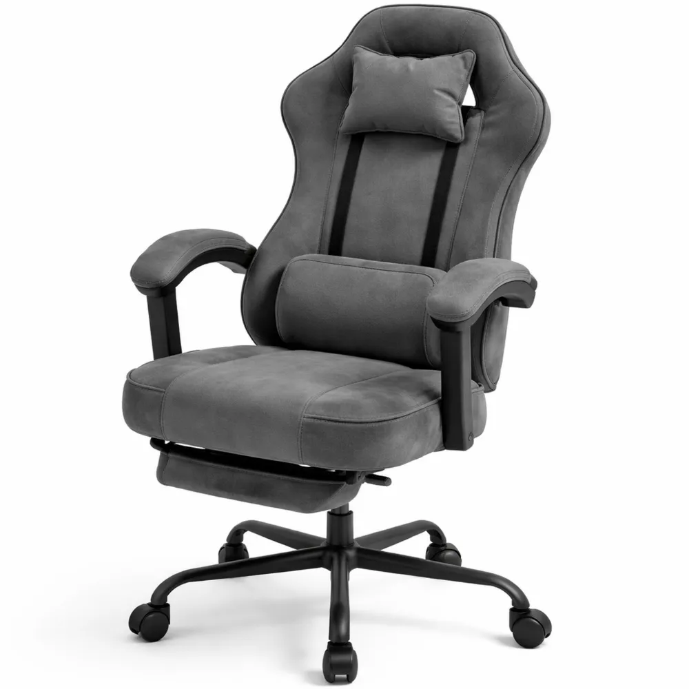 Chaise de Jeu Ergonomique avec Repose-Pieds et Coussin Confortable