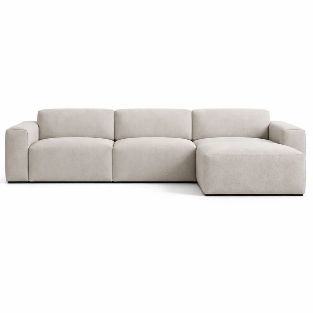 Canapé d'angle élégant et confortable - 292 cm - Crème