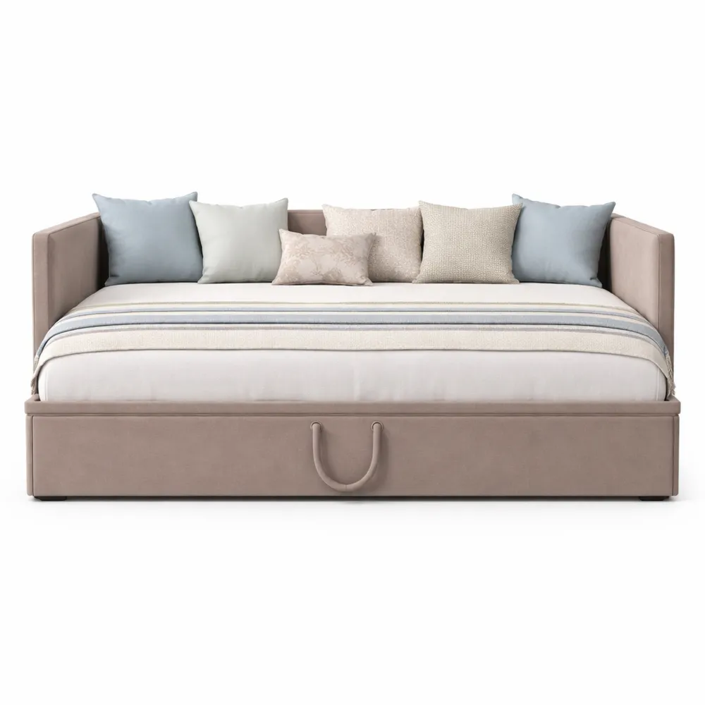 Sofa Convertible 2 Places en Velours Gris