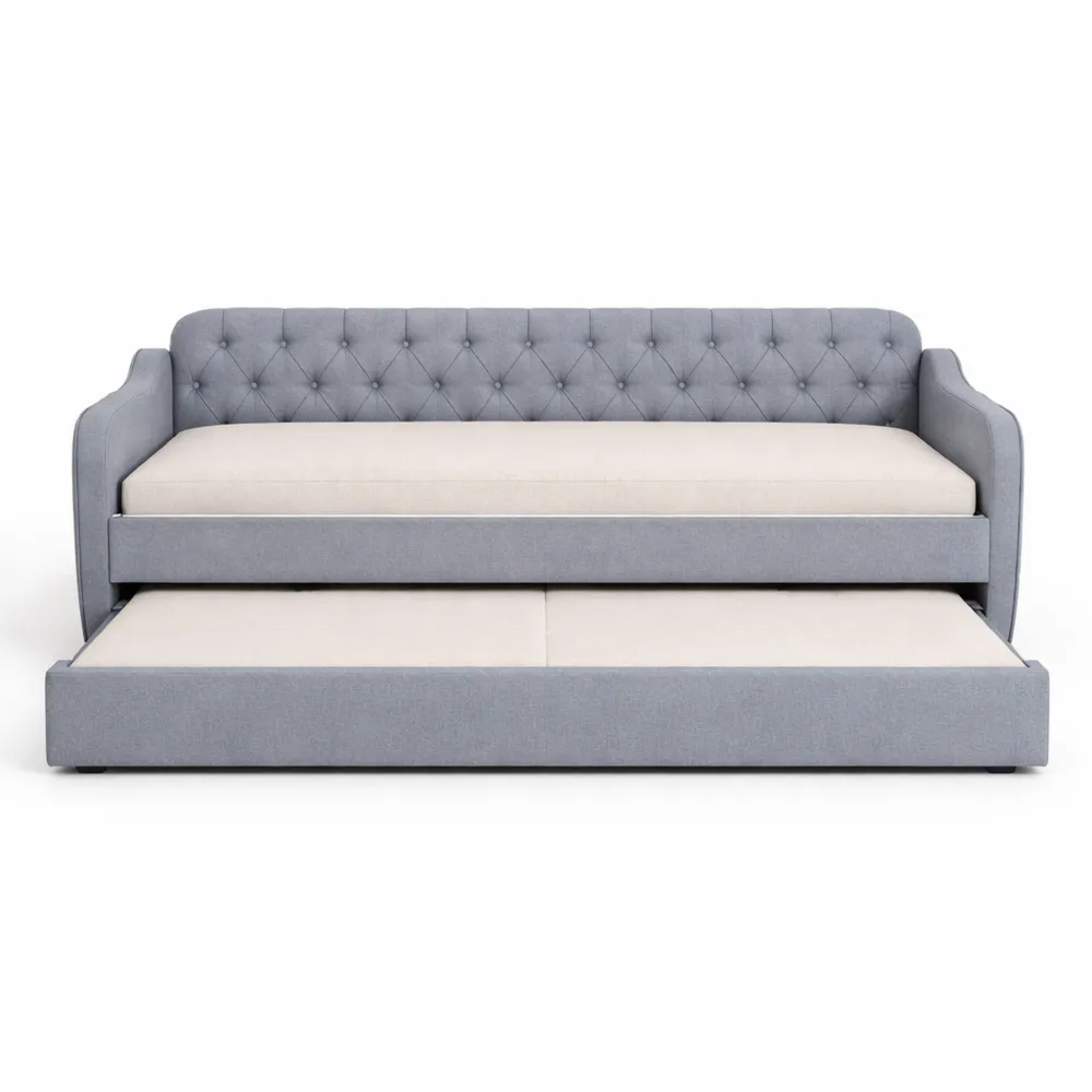 Canapé-lit convertible 90x200 cm avec port USB, structure sans matelas