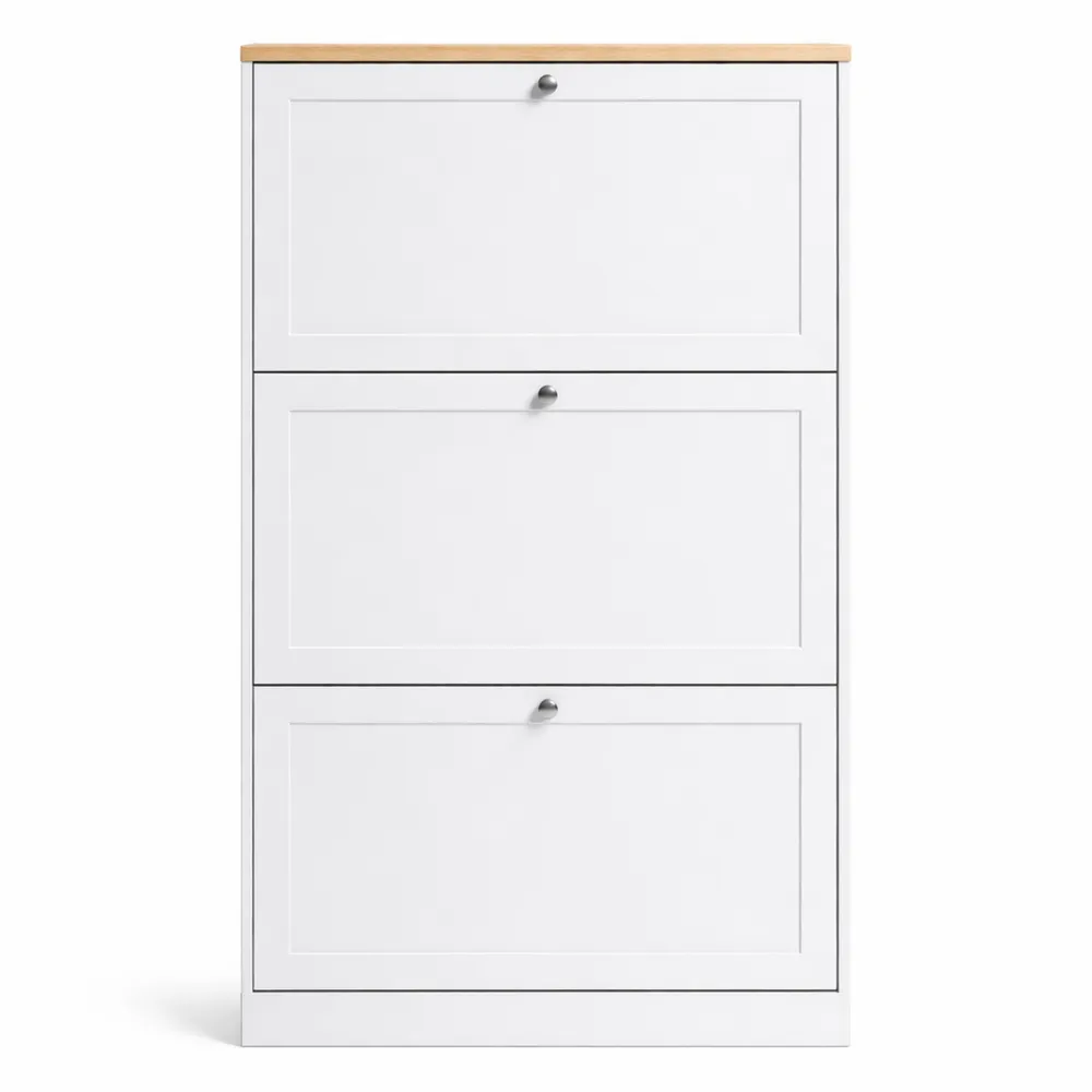 Armoire Moderne pour Chaussures avec Tiroirs Rabattables et Étagères Ajustables