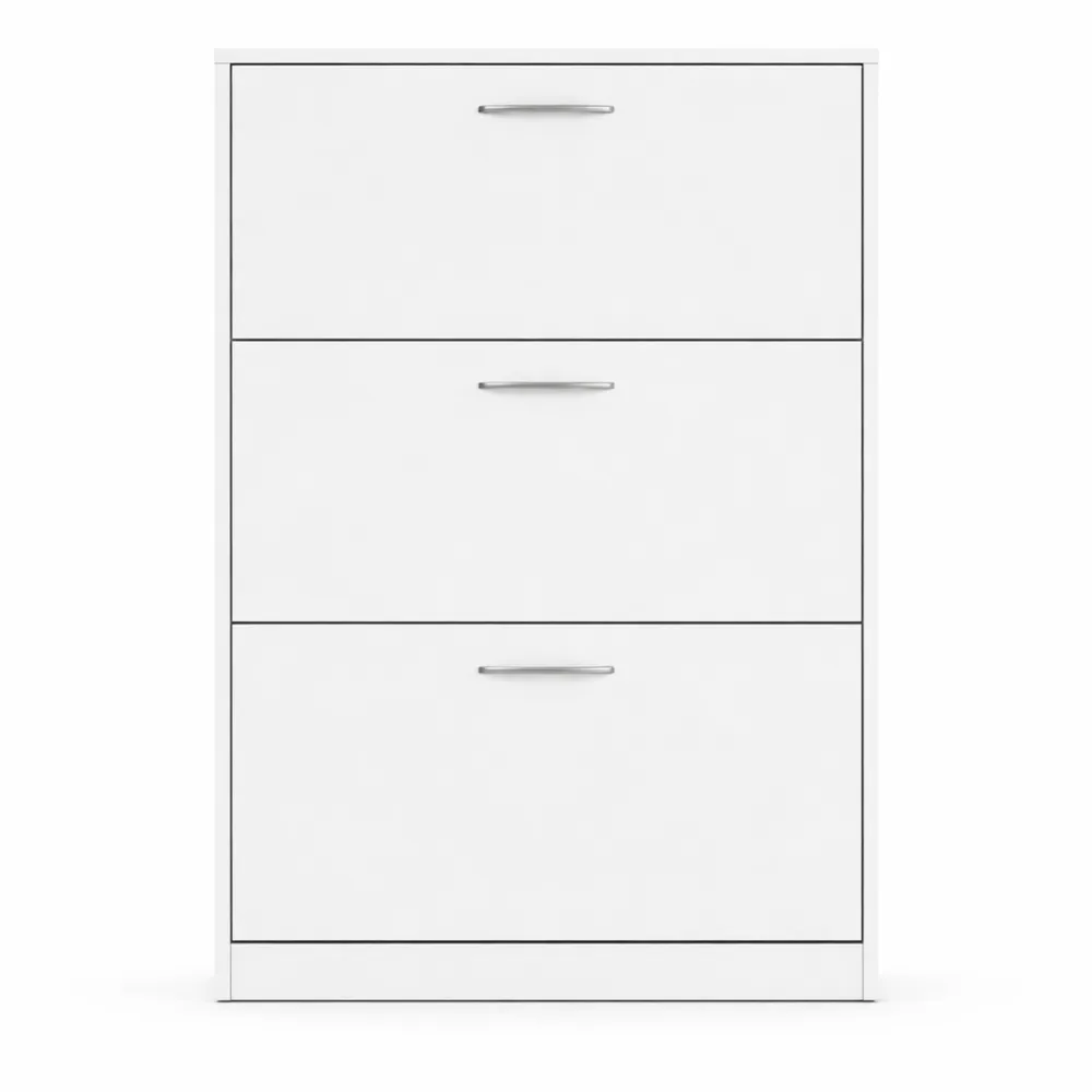 Armoire à chaussures à 3 tiroirs blanc bois