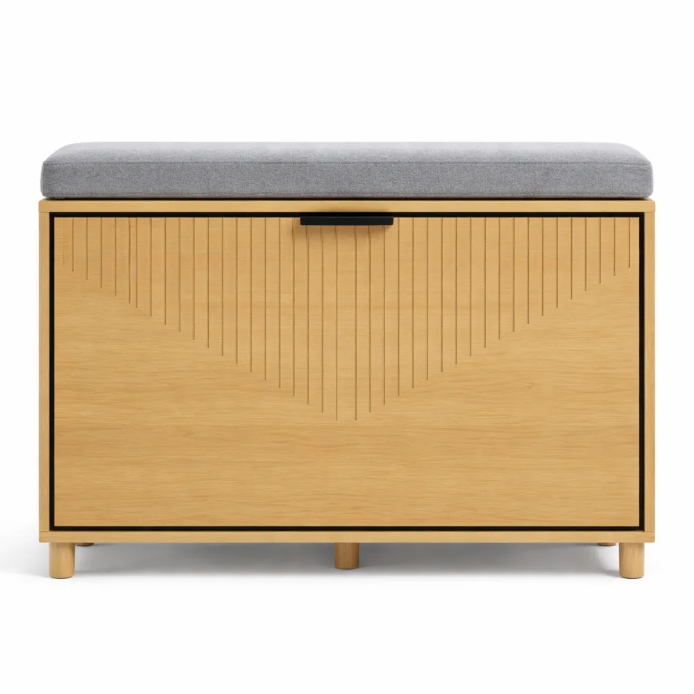 Banc de rangement chaussure avec compartiment caché et coussin
