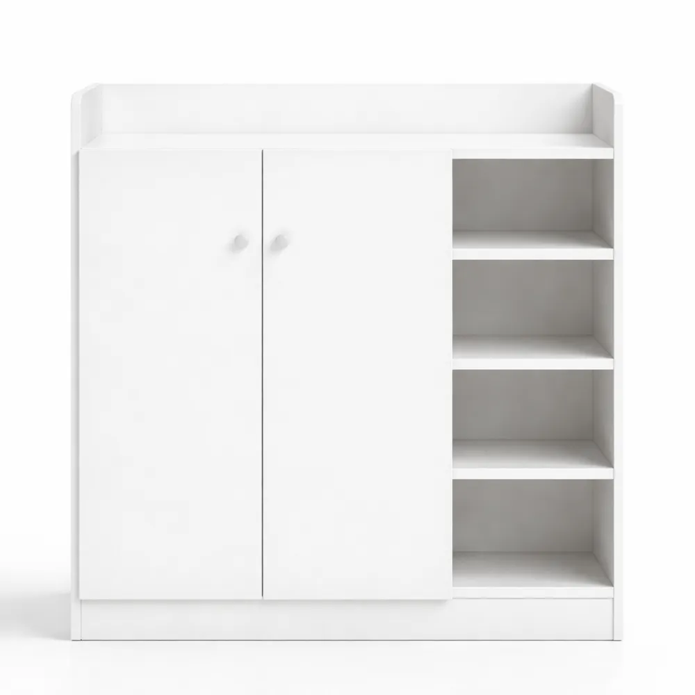 Armoire à Chaussures avec Étagères Ouvertes et Portes