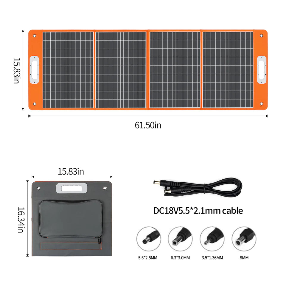 FlashFish TSP100 Portable Solar Panel | 100W/18V Foldable Charger