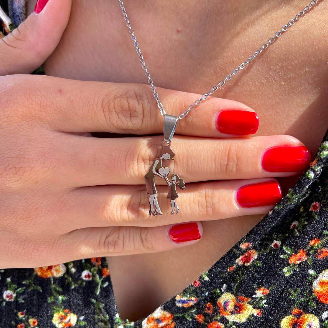 "Mom & kids" necklace-BUNNYKACHU
