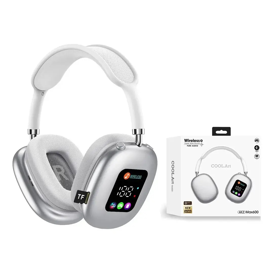 NWNENF RGB LED Gaming Headset Wireless Bluetooth Headphones – HiFi Stereo Over-Ear Sports Earbuds with Noise Reduction Mic-Silver