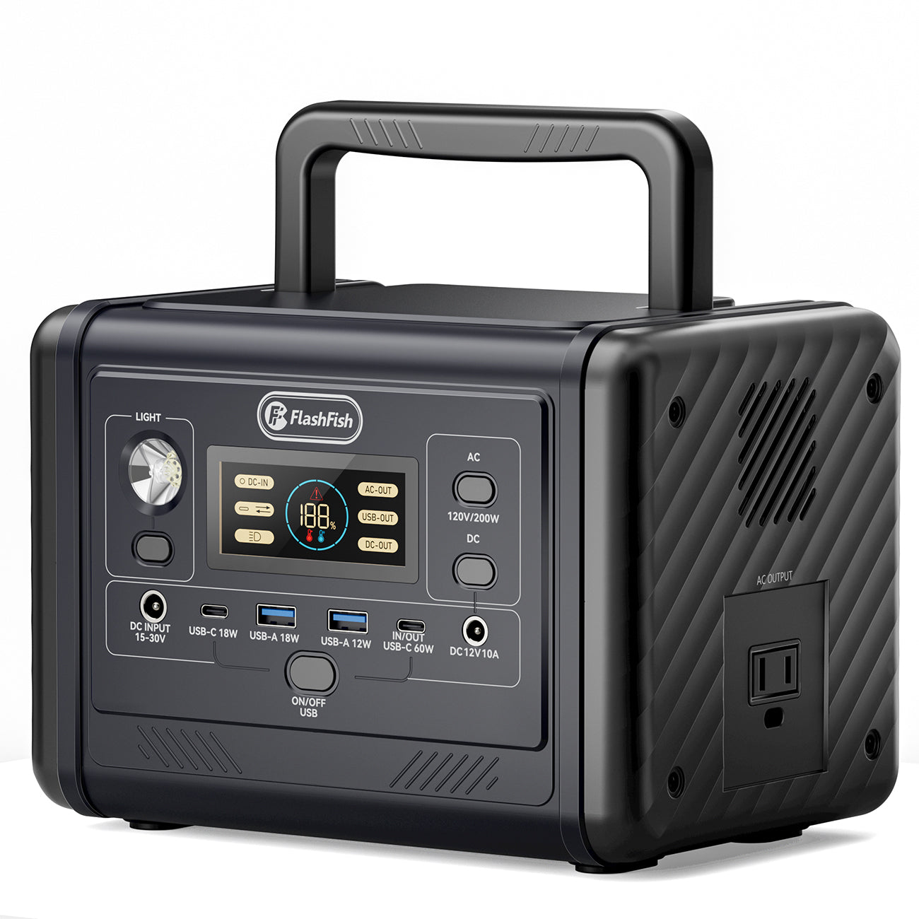 FlashFish T200 Portable Power Station |【LFP】200W+153.6Wh