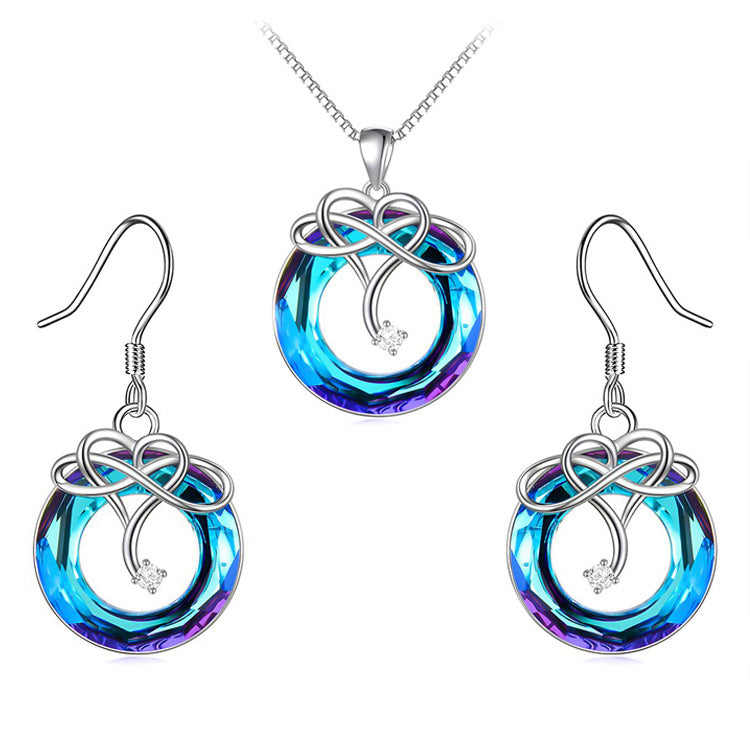 Fashion Crystal Necklace Earrings-BUNNYKACHU