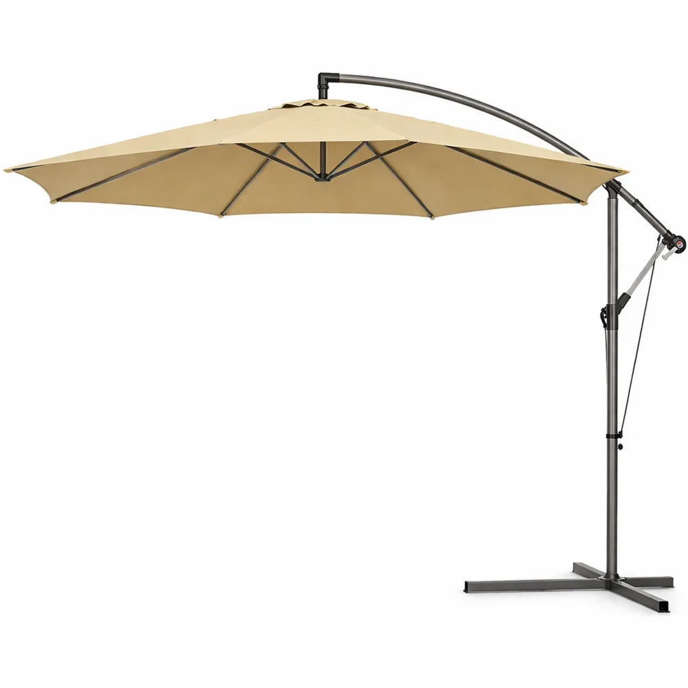 Ombrellone da Giardino Decentrato 3M con Protezione UV e Base a Croce-Quiesden