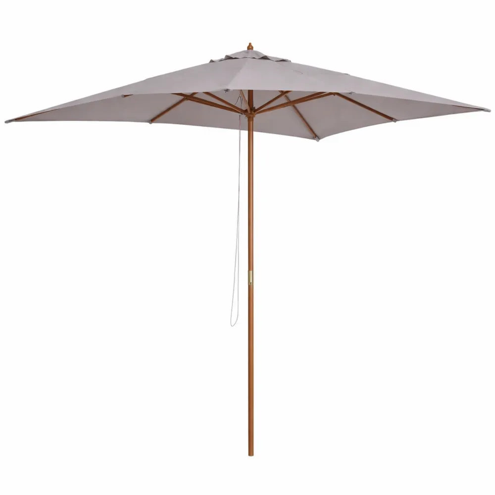 Ombrellone Rettangolare 2x3 m con Sistema di Apertura a Corda e Prese d'Aria-Quiesden