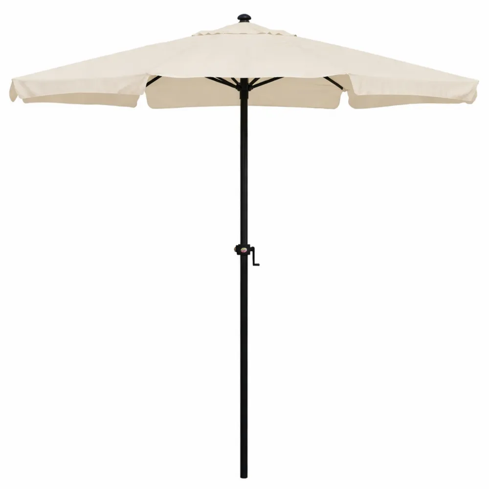 Ombrellone da Giardino Rotondo in Acciaio con Manovella e Copertura in Poliestere-Quiesden