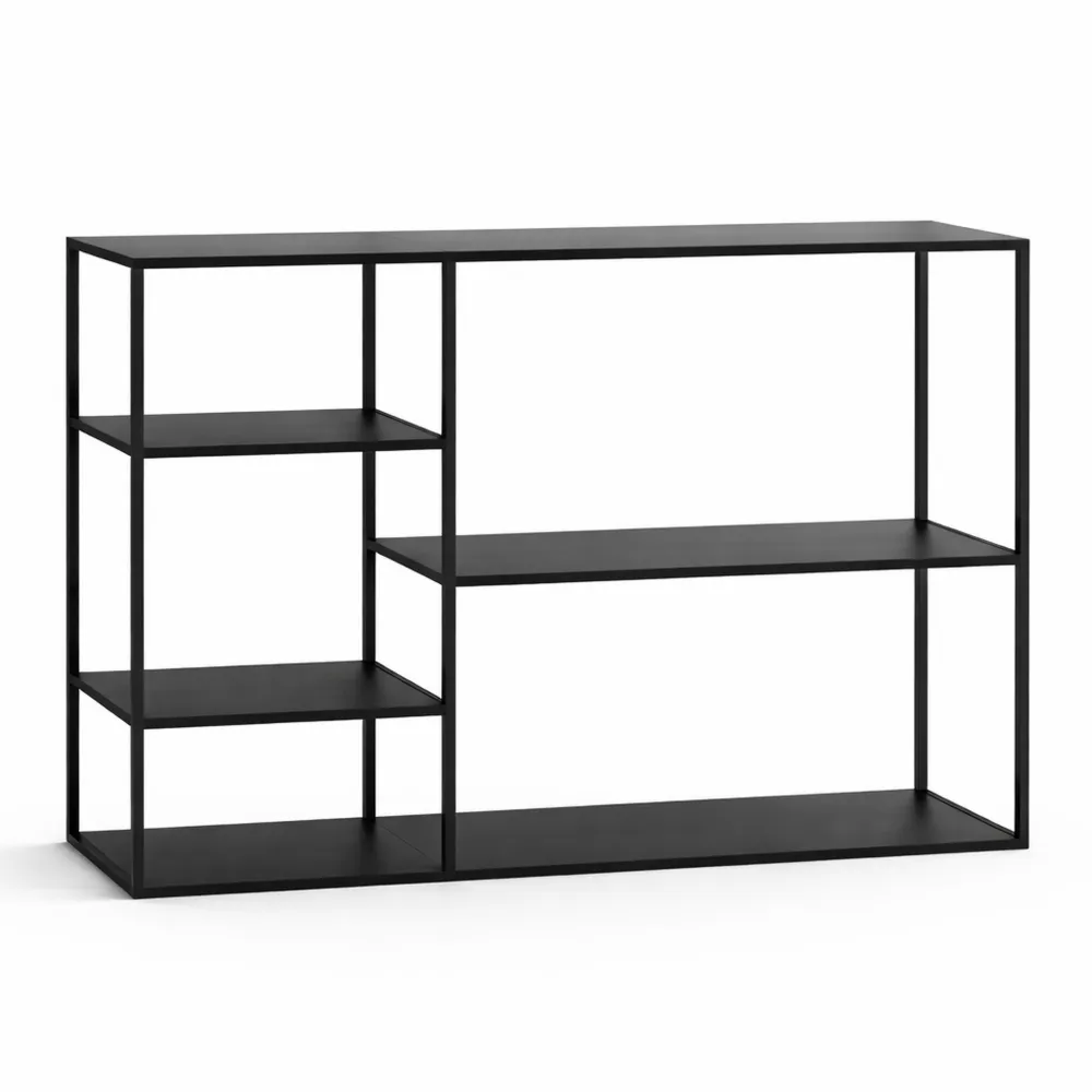 Scaffale in Acciaio con Ripiani Aperti per Soggiorno o Ufficio-Braydenest