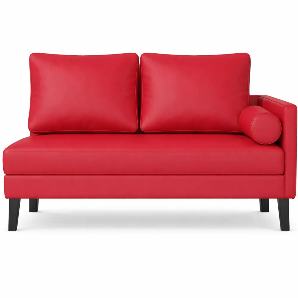 Sdraio con Cuscini in Similpelle Rosso Vino-Braydenest