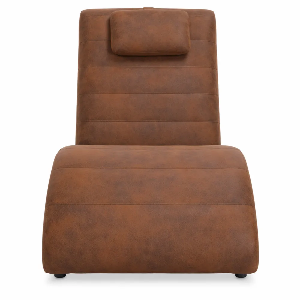 Sdraio Ergonomica Imbottita Confortevole Design Moderno Scamosciata Marrone-Braydenest