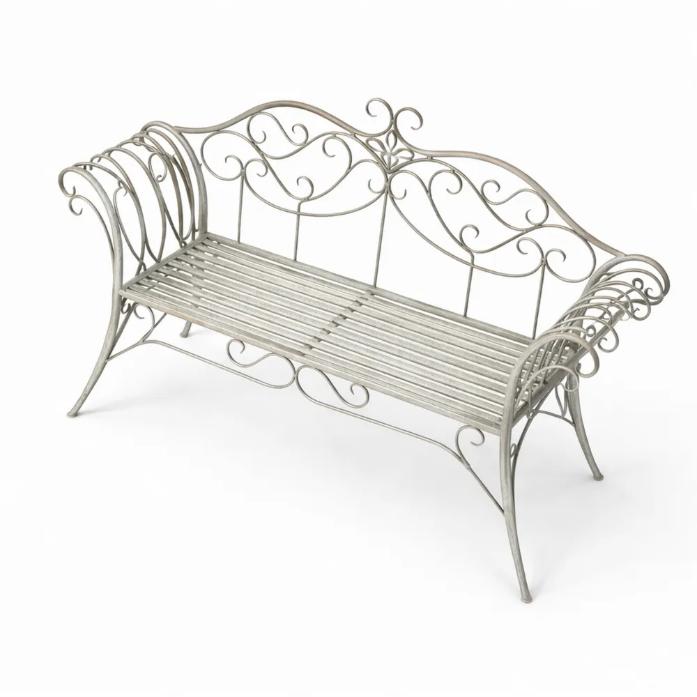 Banc de Jardin en Fer Forgé 133x90x49 cm
