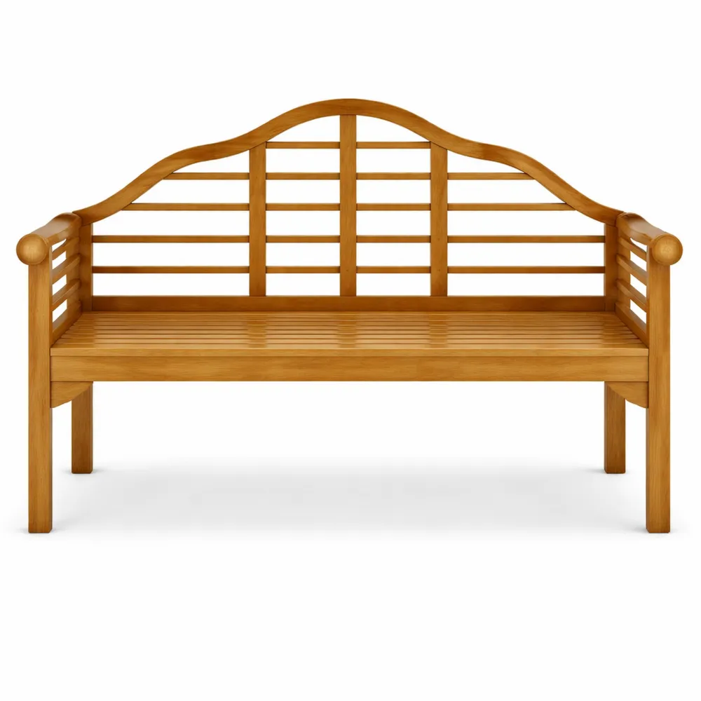Banc extérieur en bois d'eucalyptus pour terrasse 2 places