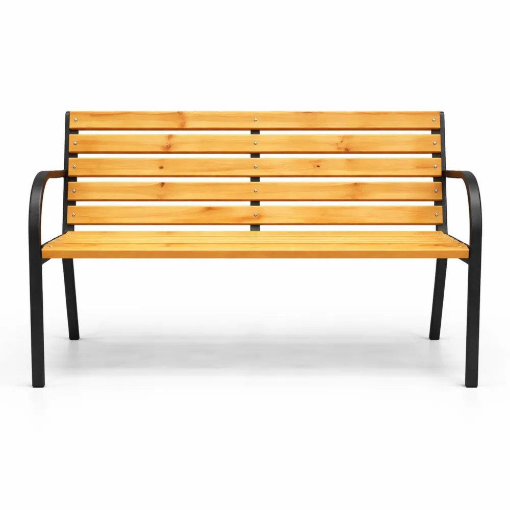 Banc de Jardin 2 Places Résistant aux Intempéries avec Accoudoirs
