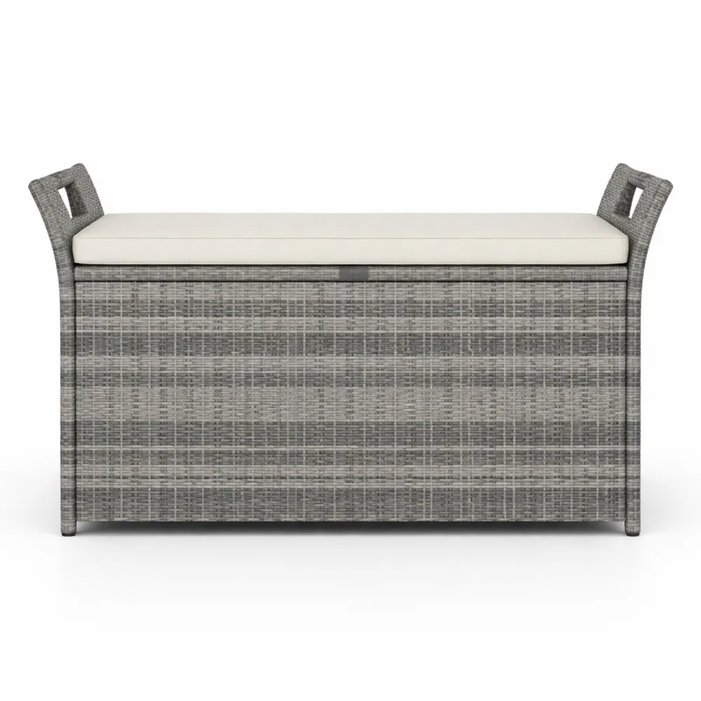 Banc de rangement extérieur 250L avec coussin pour jardin