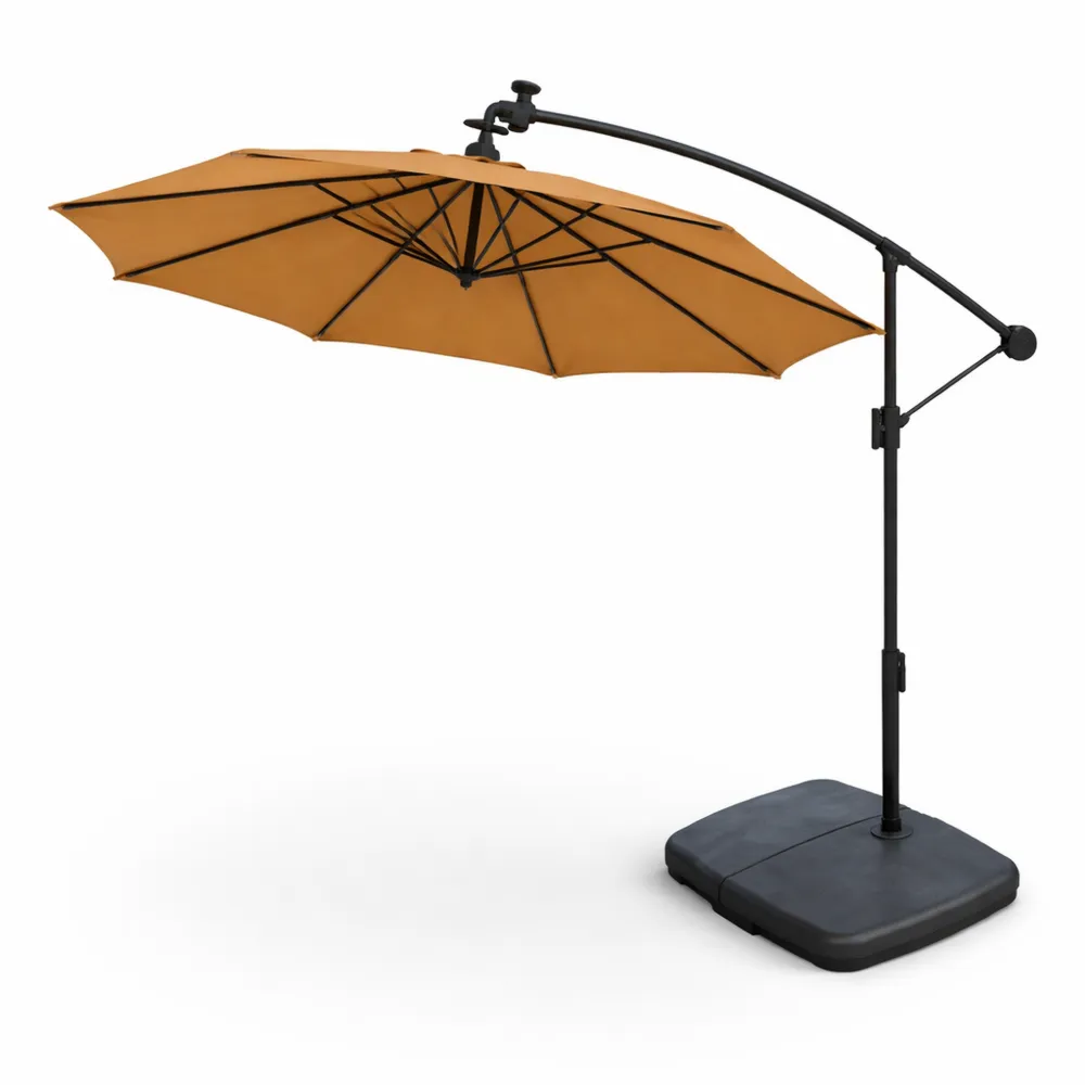 Parasol Complet avec LED Solaire et Pied Mobile