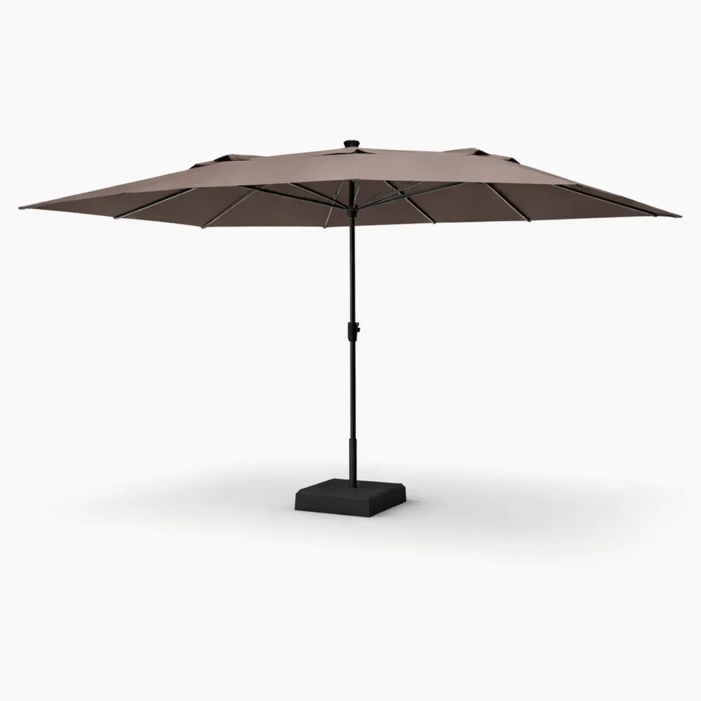Grand Parasol Double avec LED pour Extérieur