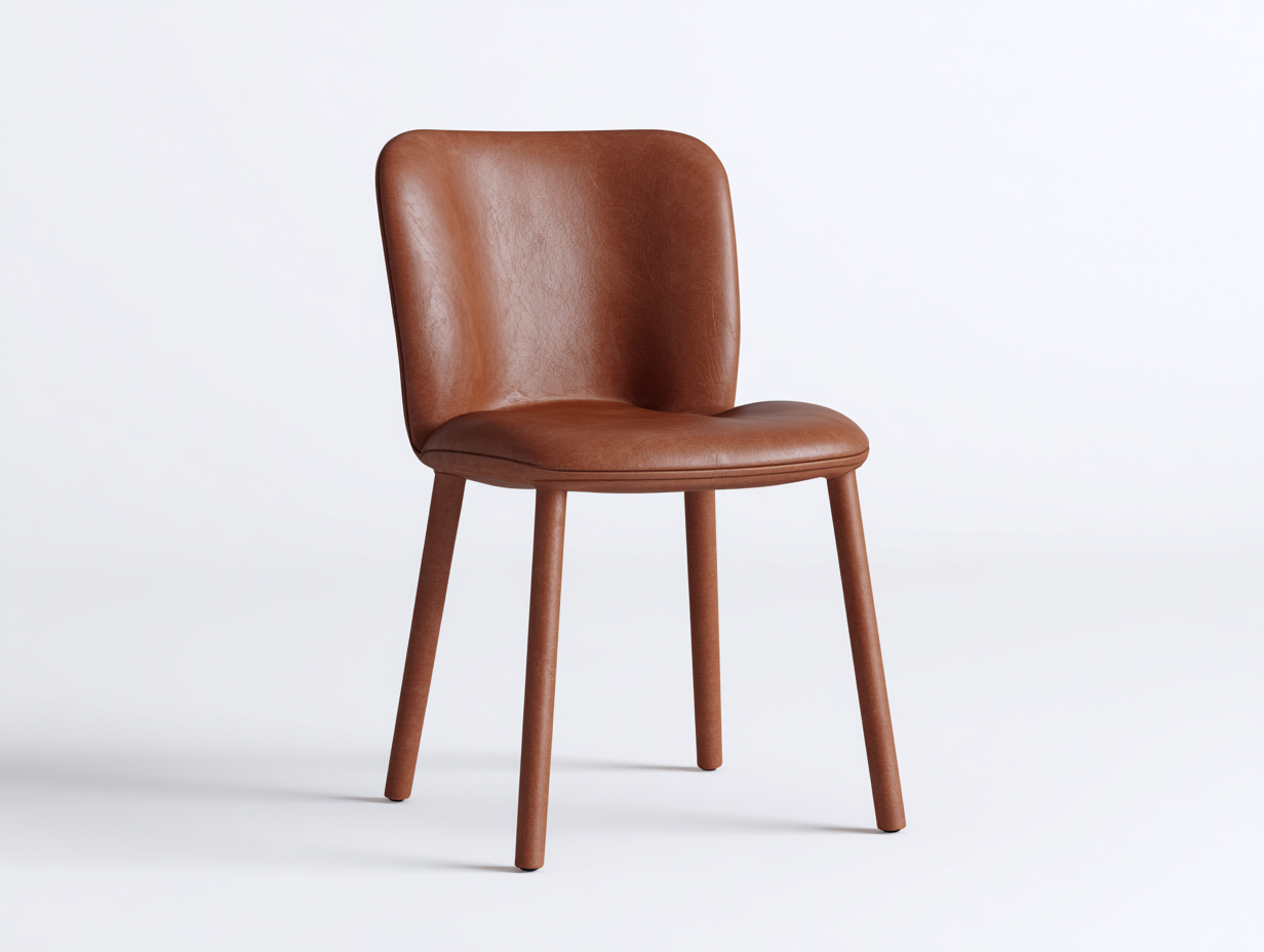 Sillas de comedor cuero sintético y madera 45x50x85 cm - marrón - diseño moderno para comedor-Loftupmart