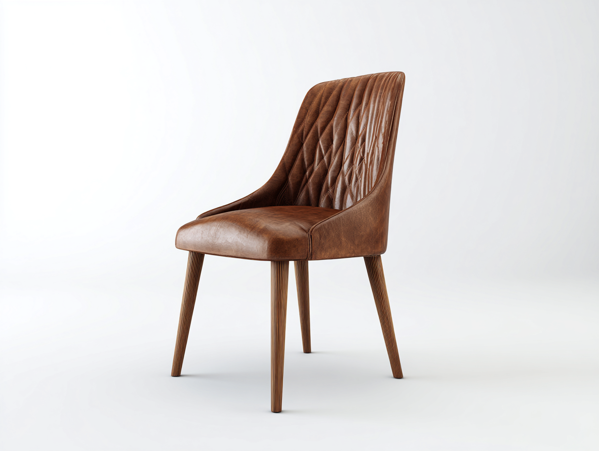 Sillas de comedor tapizada en piel sintética y madera 55 x 60 x 85 cm color marrón - silla de comedor para cocina y comedor - diseño moderno acolchado-Loftupmart