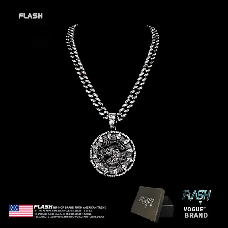 Boostbom Black Panther Rotating Pendant Necklace,