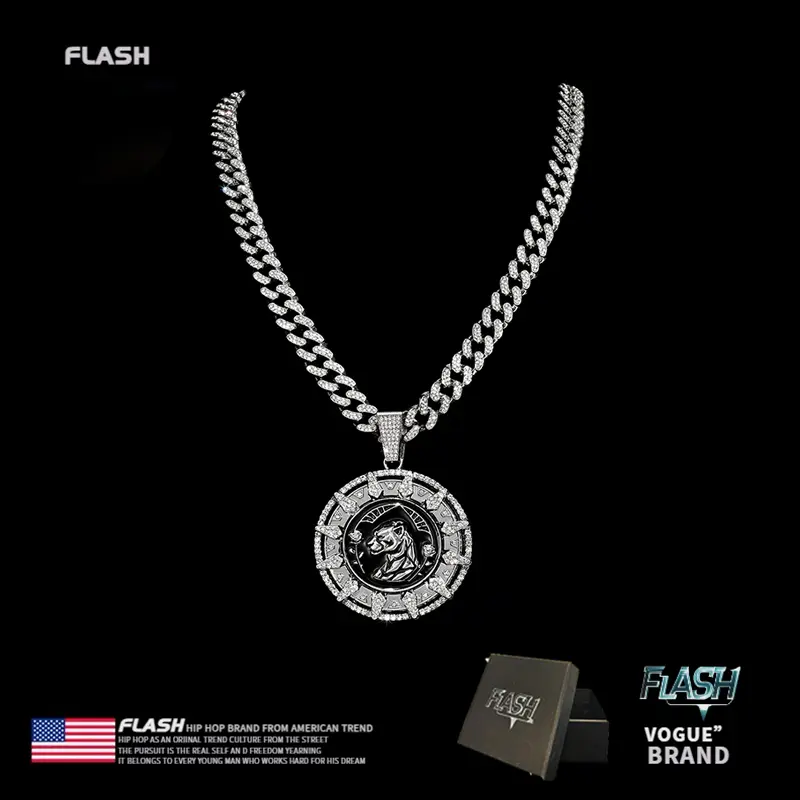 Boostbom Black Panther Rotating Pendant Necklace,